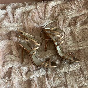 Burberry Metallic Strappy Heels